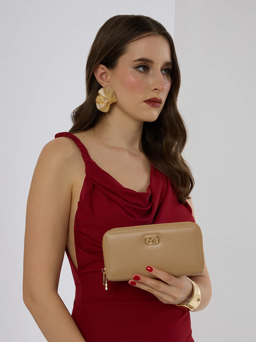 Wellsbury 2 Compartments Zip Around Large Wallet - Image 10